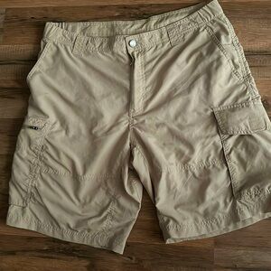 Columbia Womens Khaki Shorts- Size 36W and 10” inseam length